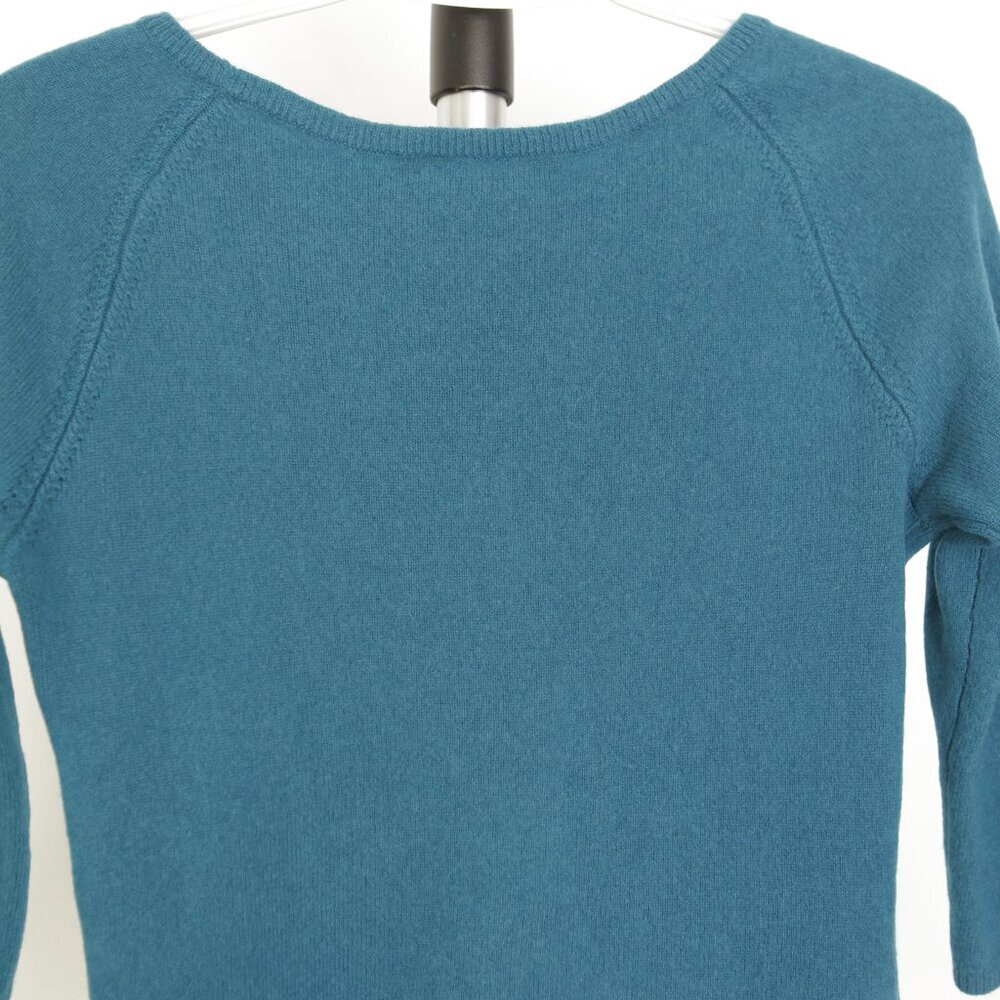 InCashmere 100% Cashmere Blue Boatneck 3/4 Sleeve Pullover Sweater Sz S - Picture 8 of 12